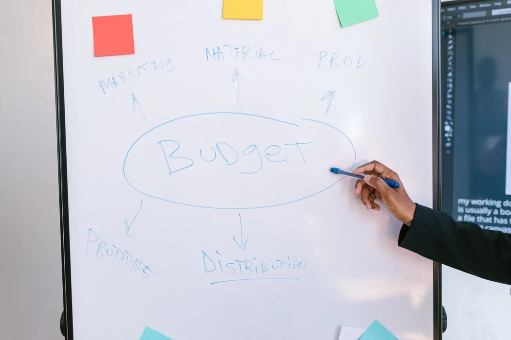 A hand-drawn flowchart on a whiteboard illustrating dependency relationships